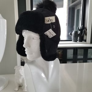 UGG Black Shearling Trapper Hat